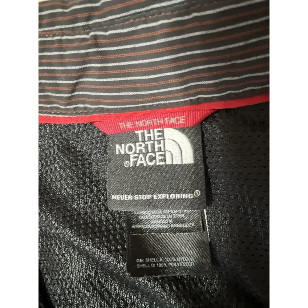 The North Face Button Down Long Sleeve Fishing Shirt M Vented Red/brown Stripe*